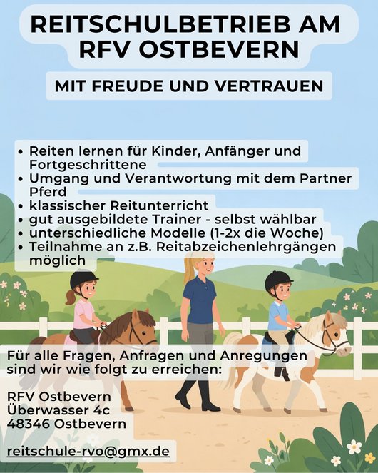 Flyer Reitschulunterricht Ostbevern